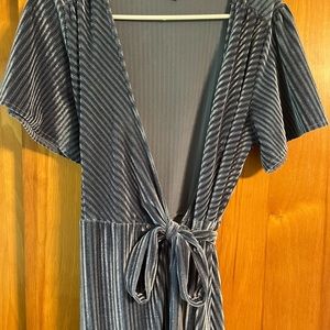 Dusty blue, velvet, wrap dress, size medium